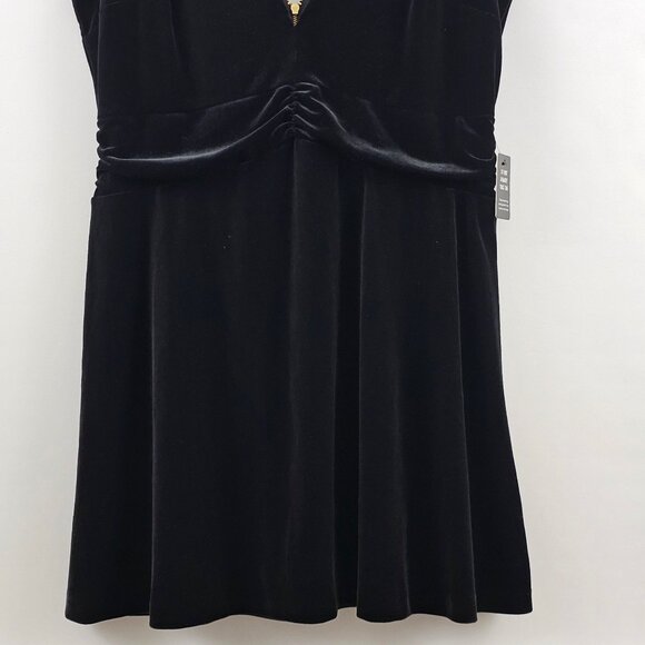 Express Black Velvet Dress Babydoll Sleeveless XL Holiday Cocktail Party NEW $79 - Picture 9 of 11